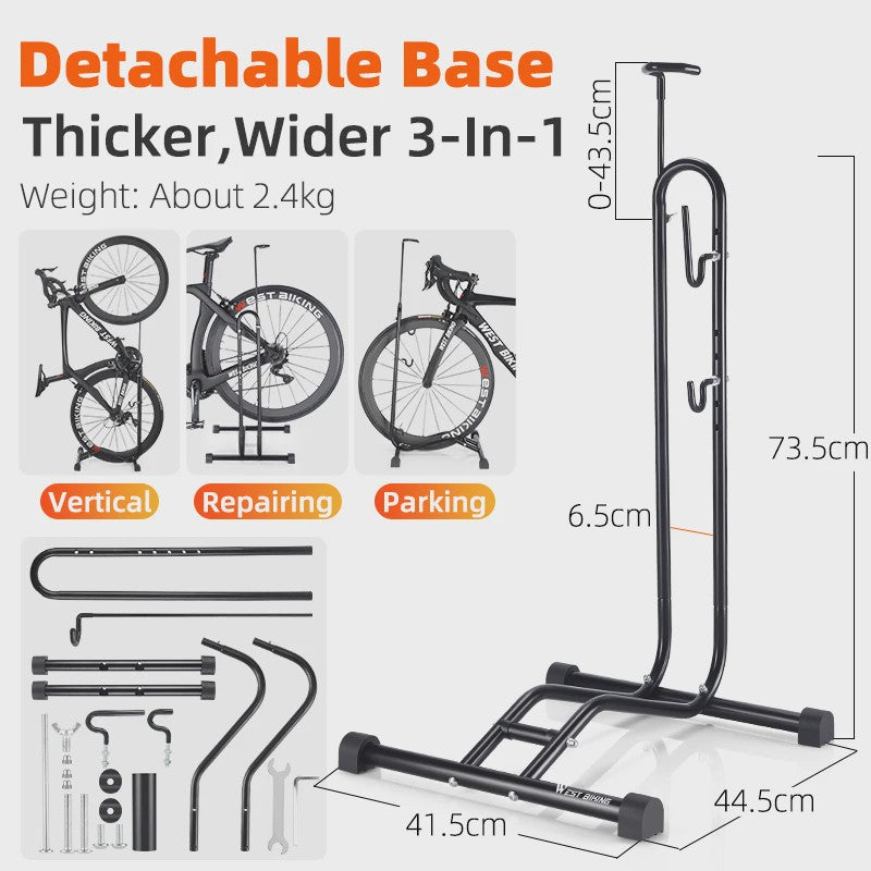 WEST BIKING 3-in-1 Fiets Parkeer- en Ondersteuningsstandaard - Universeel voor MTB & Racefiets