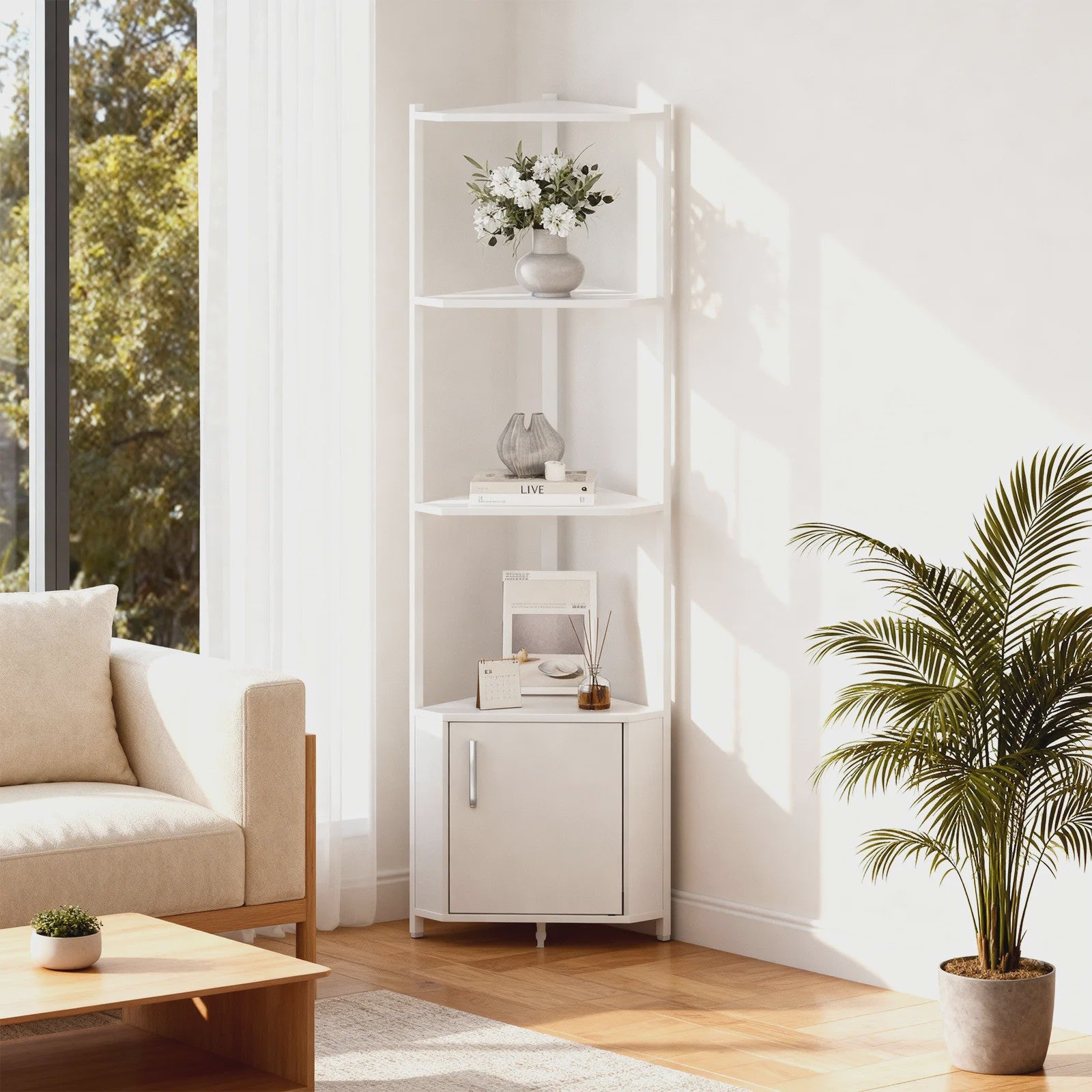 5-Laags Hoek Kast Organizer - Ruimtebesparend en Multifunctioneel