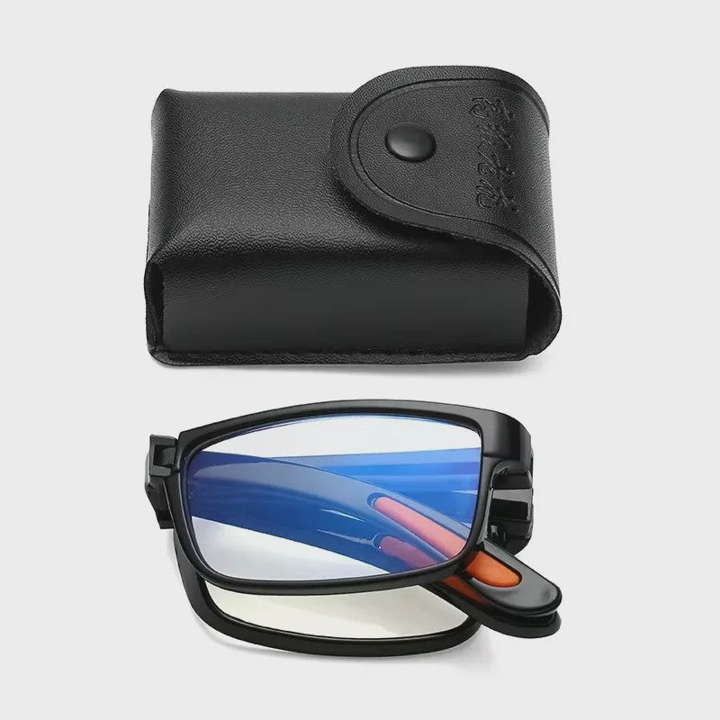 Opvouwbare Leesbril met Anti Blauw Licht & Etui - Retro Unisex Pocket Bril