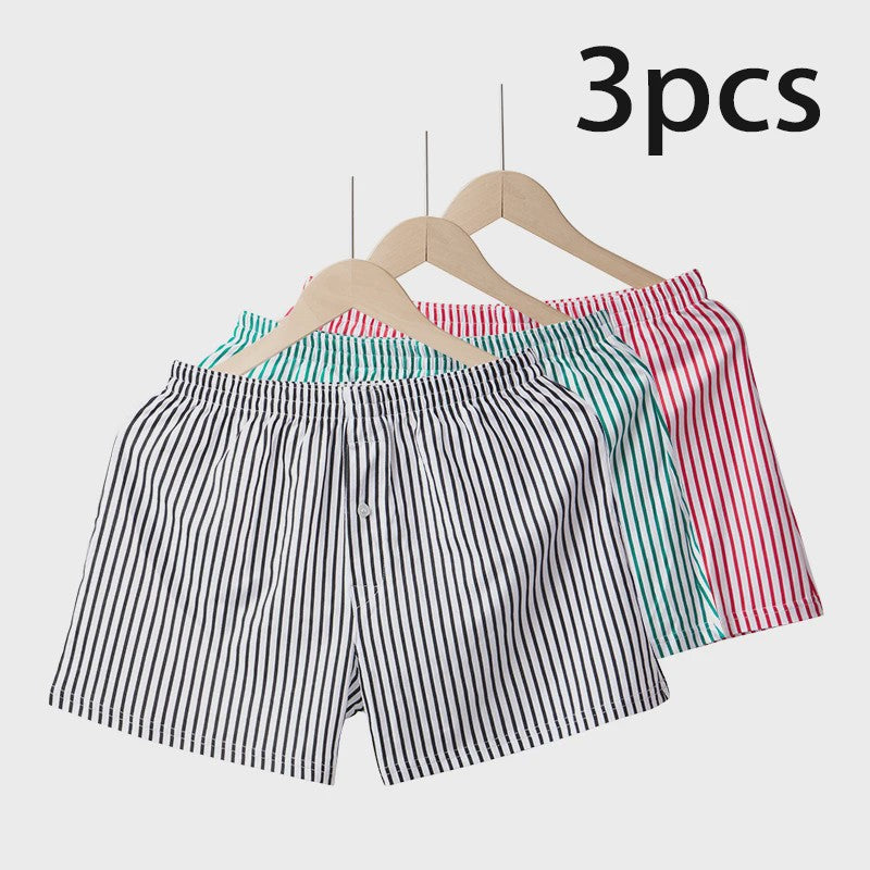 3-Pack Katoenen Boxershorts Heren - Zomer, Los, Ademend & Comfortabel