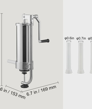 Verticale Worststopper 1.5/3L met 3 Vulbuizen - Professionele Worstmaker