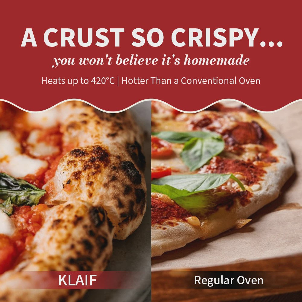 Klaif Elektrische Pizzaoven 420℃ - Snel, Crispy Pizza's in 10 Minuten