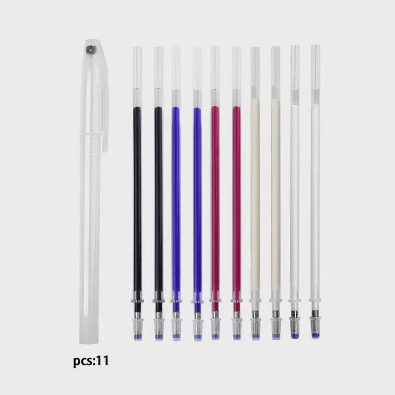 Set van 10 Hitte-uitwisbare Stoffen Markers - Perfect voor Naaien en Knutselen