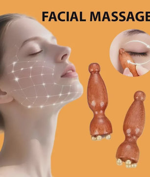 Houten Meridian Kam met Koperen Tanden & Massage Stick voor Hoofd en Lichaam