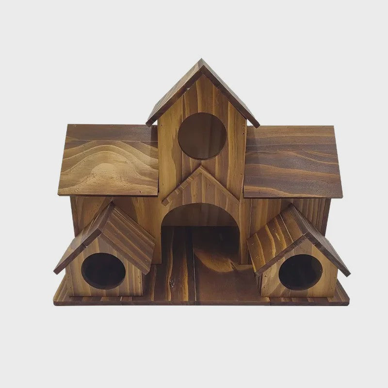 Groot Houten Vogelhuis voor Tuin & Binnenplaats - Handgemaakt Decoratie voor Tuinvogels