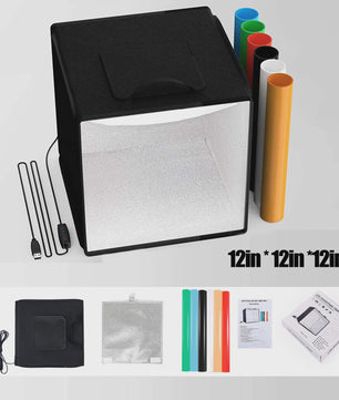 30cm Fotostudio Lightbox Kit met 120 LED's en 6 Achtergronden - Verstelbare Helderheid