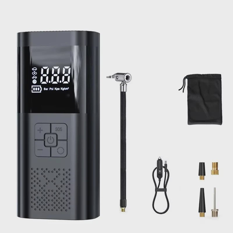 Draadloze Draagbare Bandenpomp met Drukmeter - Compacte Luchtcompressor voor Auto, Fiets & Meer