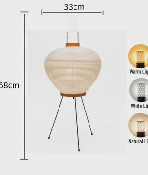 Japanse Rijstpapieren Vloerlamp - Wabi Sabi Design - Noguchi Stijl