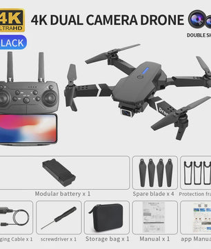 Opvouwbare FPV WiFi Drone met 4K Camera en Vliegstabilisatie - Perfect Cadeau
