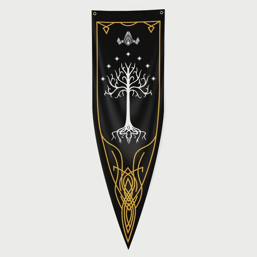 VIKAMA Elven Ring Vlag van Gondor - Middeleeuwse Wanddecoratie
