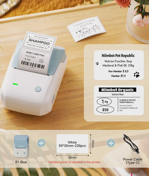 Niimbot B1 Draadloze Thermische Labelprinter - Ideaal voor Kleine Bedrijven, Huis & Cadeaus