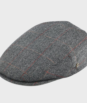 Stijlvolle Heren & Dames Tweed Flat Cap - Ierse Pet in Visgraatpatroon