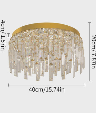 Luxe Gouden Kristallen Plafondlamp 50cm - Sfeervolle Verlichting voor Woonkamer & Keuken