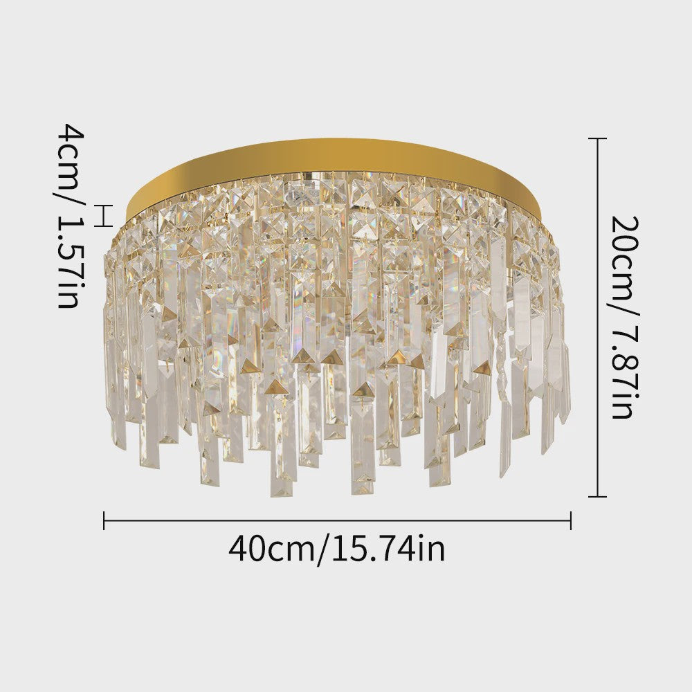 Luxe Gouden Kristallen Plafondlamp 50cm - Sfeervolle Verlichting voor Woonkamer & Keuken