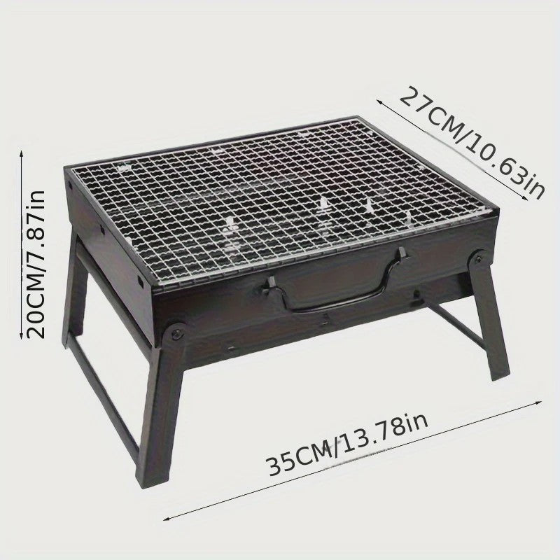 Draagbare Mini BBQ Koolgrill - Compact & Opvouwbaar voor Buiten, Camping, Strand & Picknick