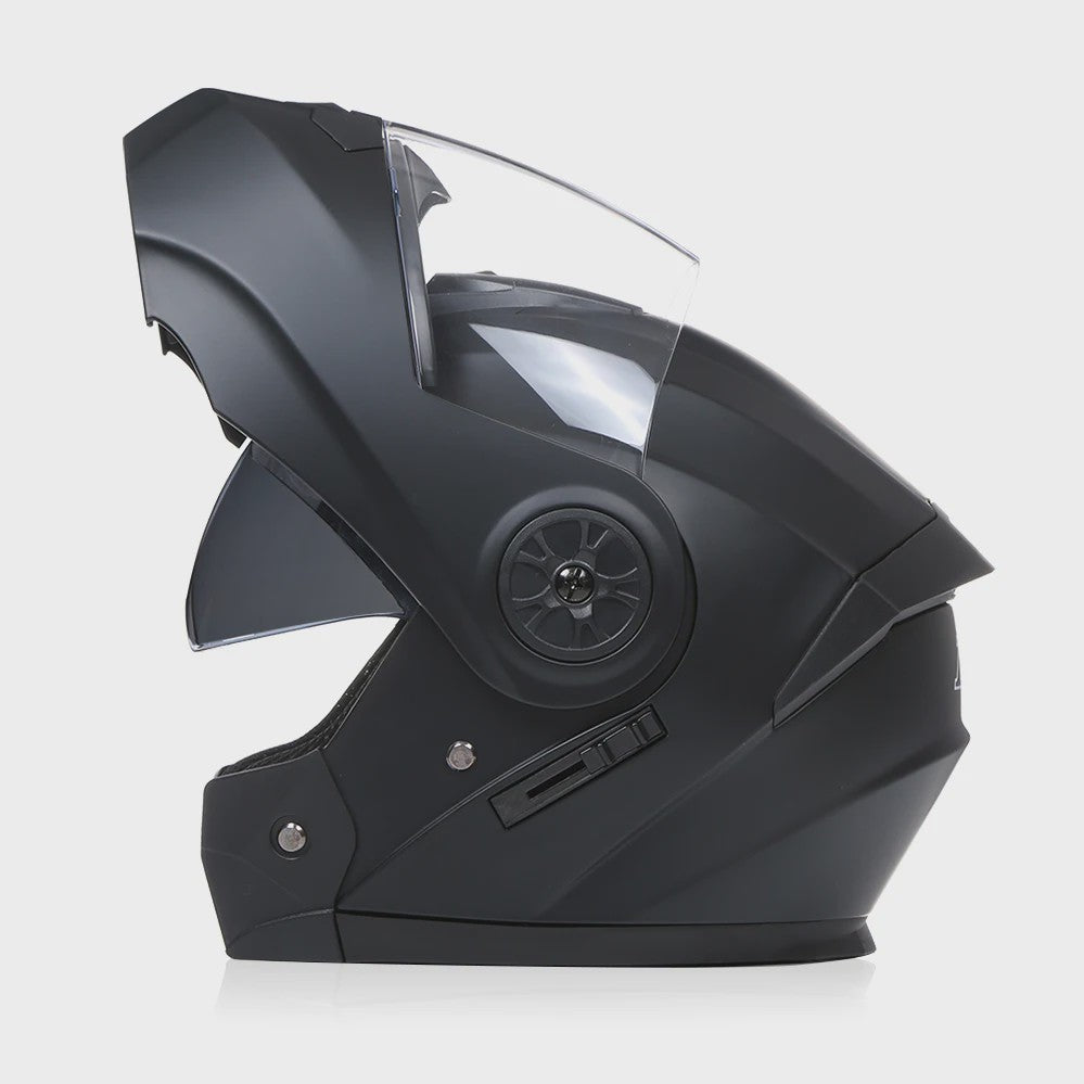 BLD Flip-Up Motorhelm Modulair ABS Dubbel Vizier DOT Goedgekeurd