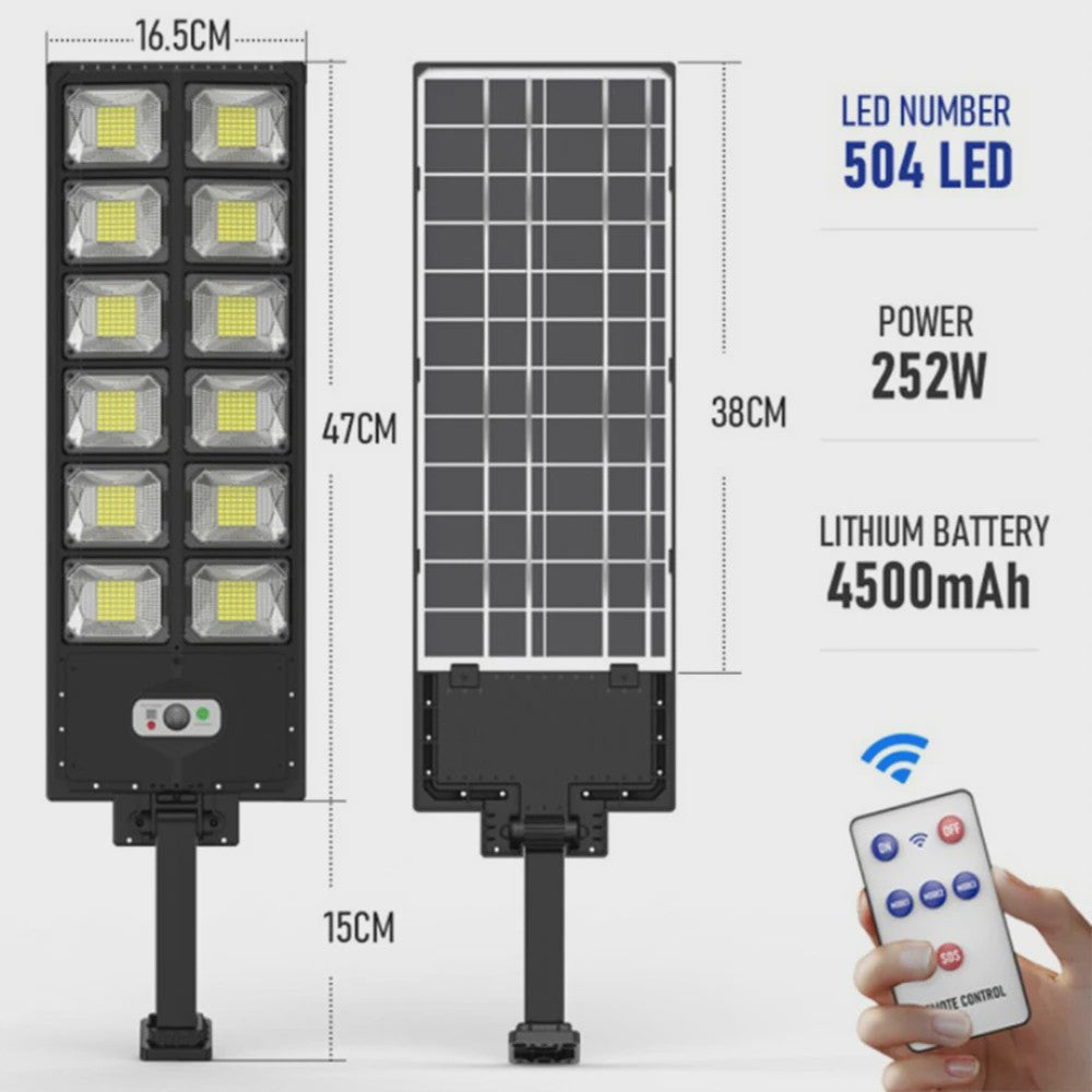 Krachtige Solar Buitenlamp met Bewegingssensor - LED Tuinverlichting
