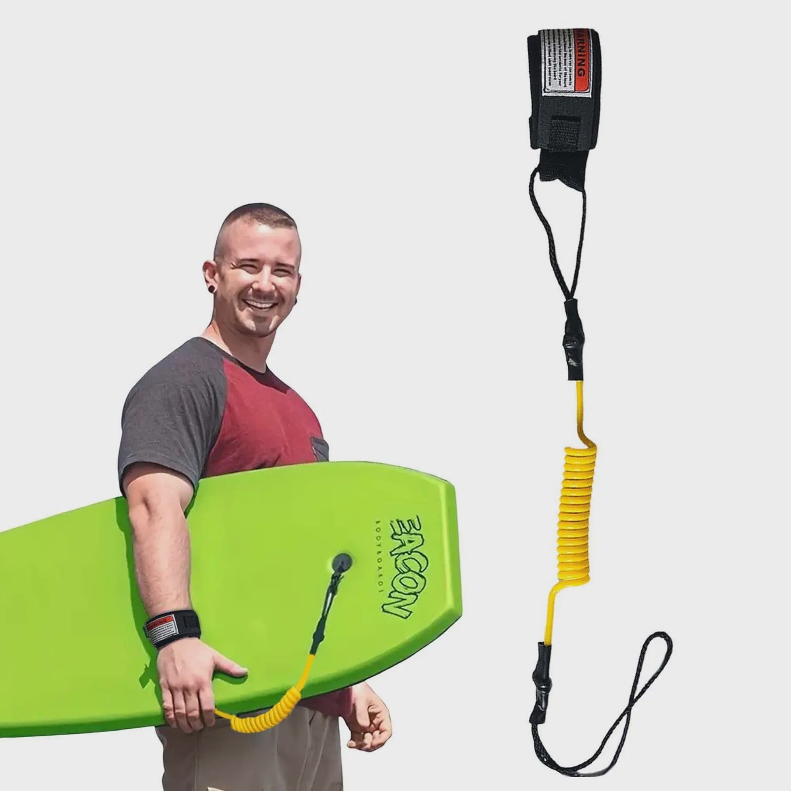Veiligheid Surf Leash met Enkelband - Coiled Koord voor Bodyboard & Surfplank