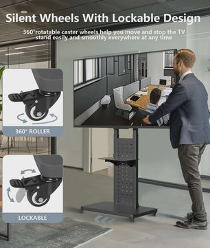 Verrijdbare TV Standaard voor 32-65 Inch TV's | In Hoogte Verstelbaar | VESA 600x400mm