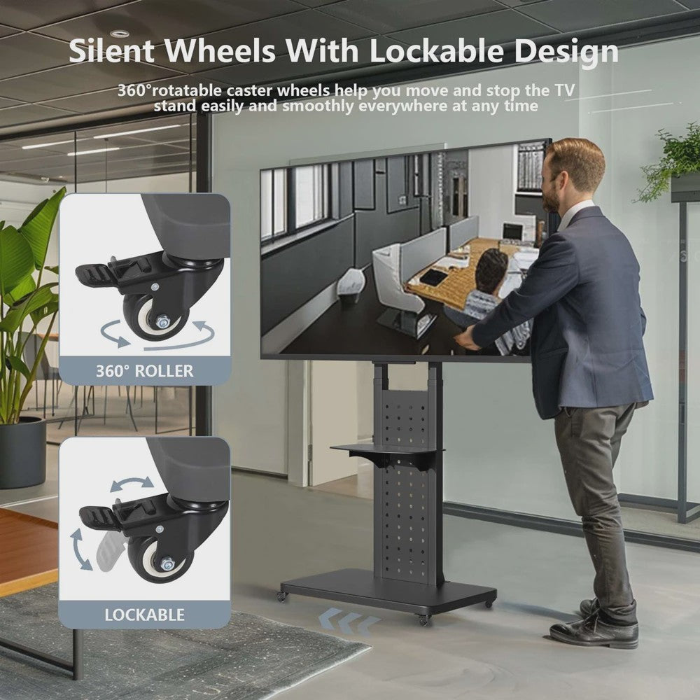 Verrijdbare TV Standaard voor 32-65 Inch TV's | In Hoogte Verstelbaar | VESA 600x400mm