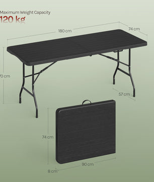 Opvouwbare Tuintafel voor 8 Personen - Draagbaar, Weerbestendig & Inclusief Draagtas