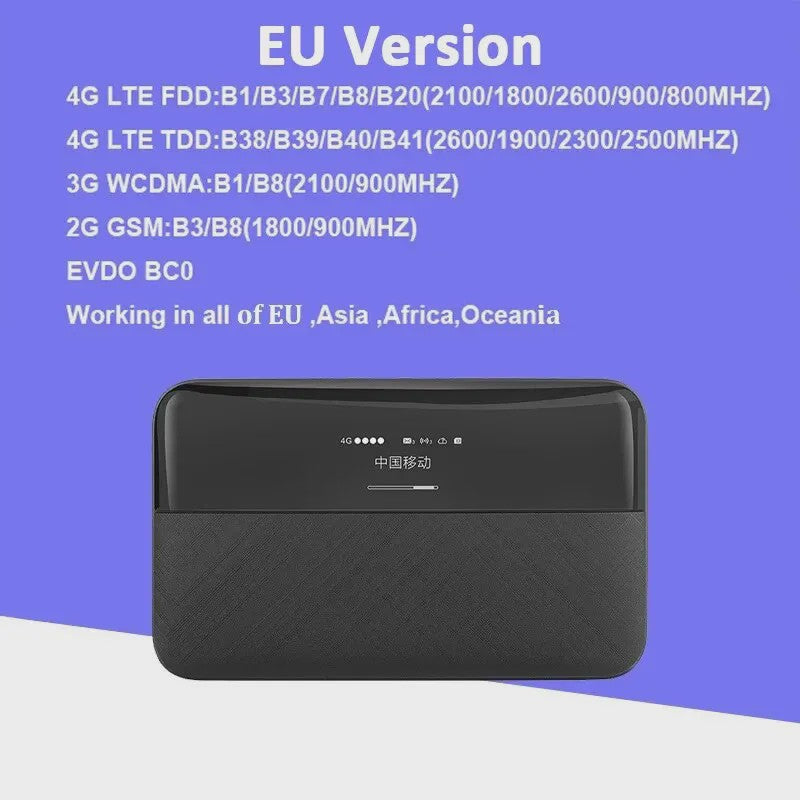 KuWFi 4G Pocket WiFi Router - 150Mbps Mobiele Hotspot met 6000mAh Batterij & SIM-kaart