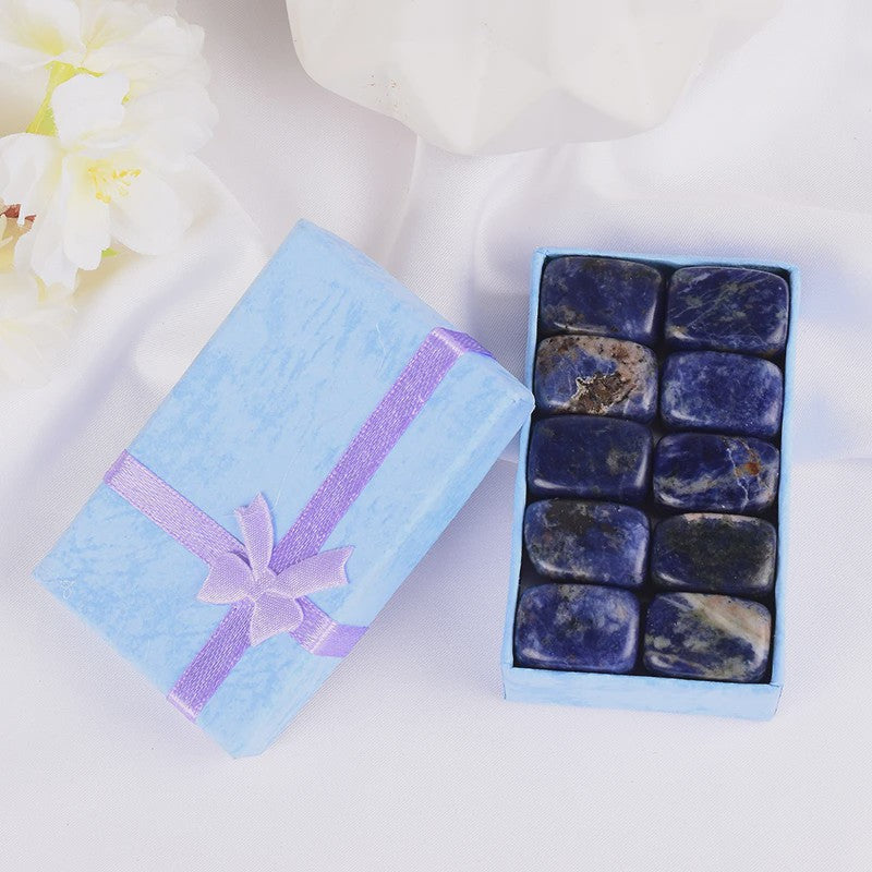 Set van 10 Natuurlijke Getrommelde Kristallen (15-20mm) - Mix van Edelstenen voor Chakra Healing & Decoratie