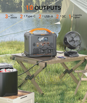 Necespow S1210/S2000 Power Station: 2000W, 1102.5Wh Accu, MPPT Solar Generator