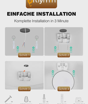 Slimme Plafondlamp LED RGB 24W Dimbare Rond Zwart 30cm met Afstandsbediening & App Bediening