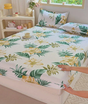 3-delige Beddengoedset met Print: Zacht, Comfortabel, 1 Hoeslaken + 2 Kussenslopen (zonder vulling)