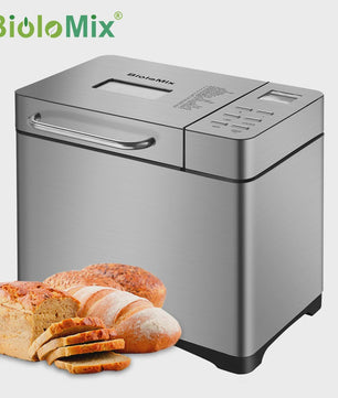 Biolomix Broodmachine 1KG - 19 Programma's, Roestvrij Staal, Automatische Notendispenser