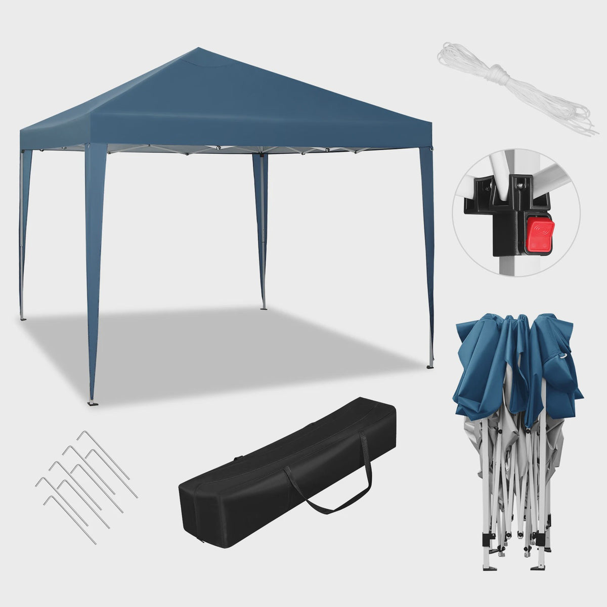 WOLTU Pop-Up Pagodetent 3x3m - Waterdicht & UV-beschermend - Partytent, Tuinpaviljoen, Feesttent