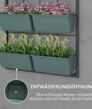 Verticale Plantenstandaard Muurbevestiging - 4 Lagen, 8 Bakken - Duurzaam Staal