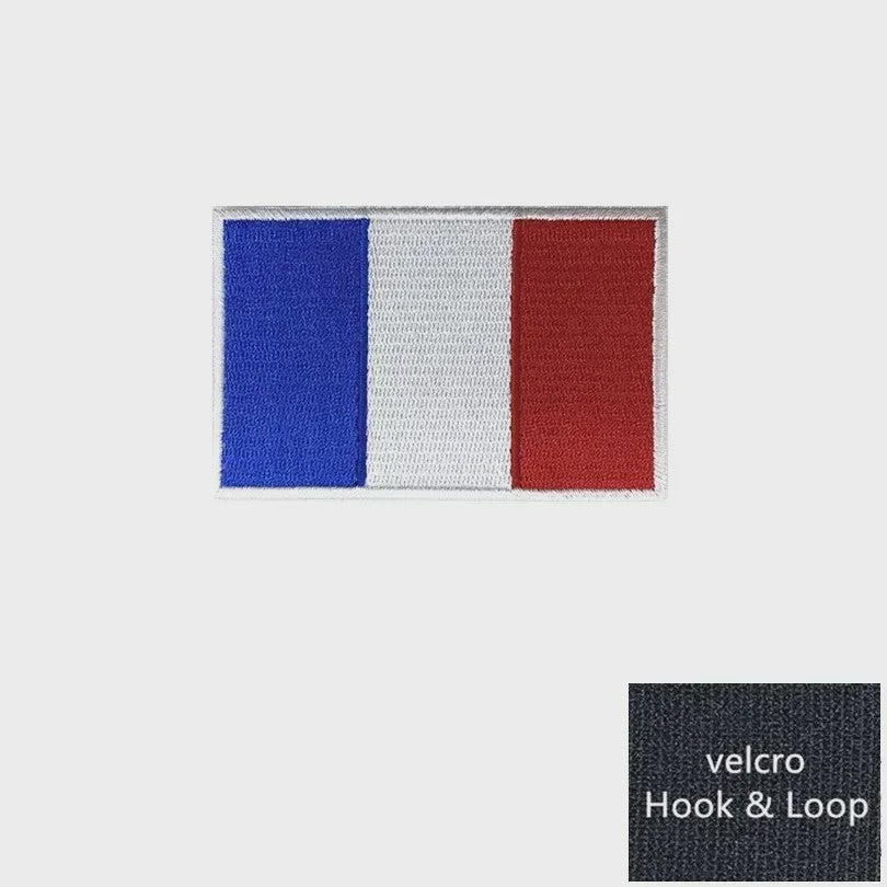 Franse Vlag Patches met Klittenband - Geborduurd Embleem