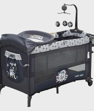 5-in-1 Baby Reiswieg met Commode, Matras en Speelboog - Snel Opvouwbaar