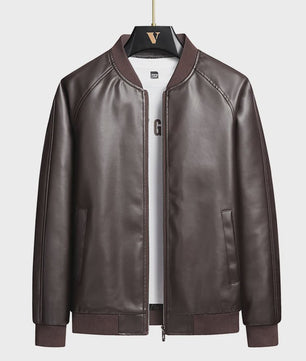 Herfst/Winter Heren Suède Bomberjack met Baseballkraag - Casual & Zakelijk