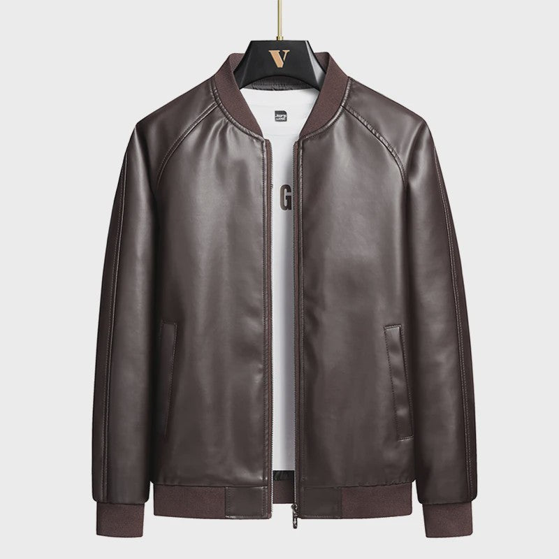Herfst/Winter Heren Suède Bomberjack met Baseballkraag - Casual & Zakelijk