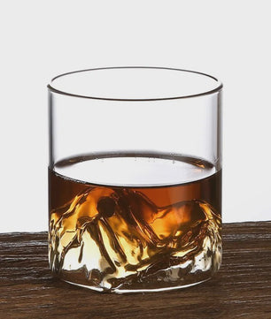 Set van 2 Whiskeyglazen met 3D Berg Design - Kristalhelder & Uniek