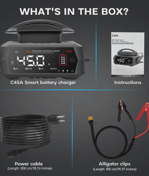Intelligente Acculader 6V/12V/24V - 45A Slimme Batterij Herstel Lader voor Auto, Motor, Lifepo4, AGM, Gel