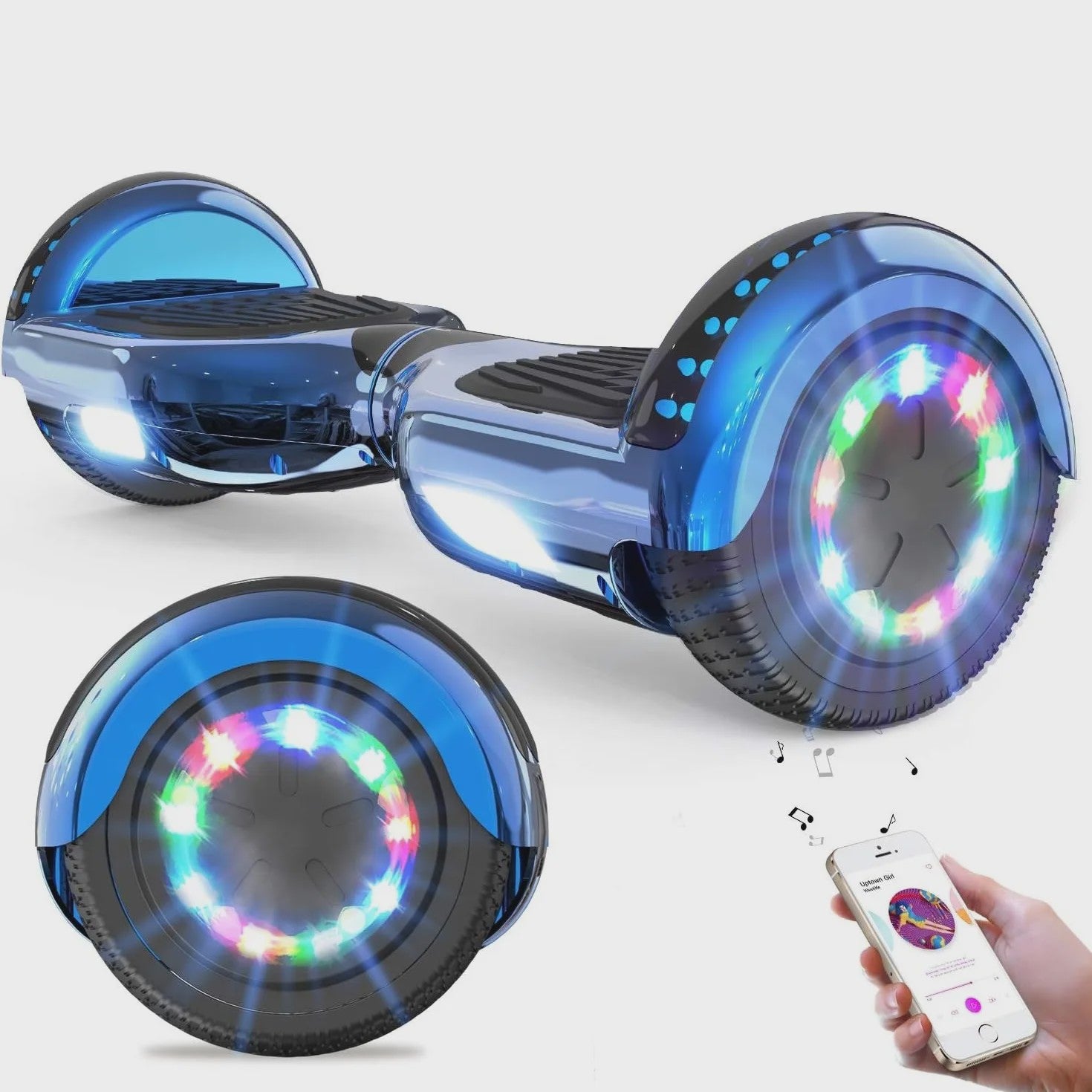 RCB Hoverboard 6.5 inch met Bluetooth Speaker en LED Verlichting - Zelfbalancerende Scooter voor Kinderen en Volwassenen