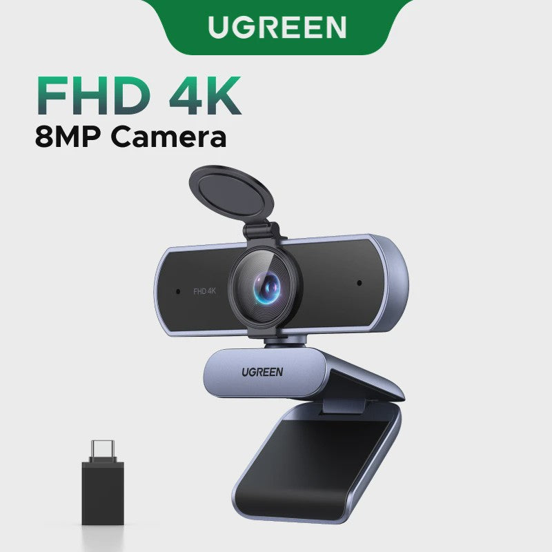 4K Webcam met Autofocus, AI Noise Cancelling Microfoons & Privacy Cover