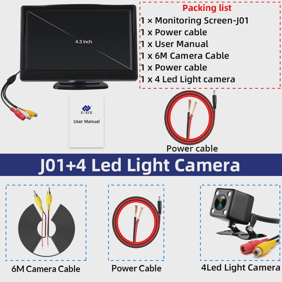 4.3 Inch Auto Achteruitrijcamera Display - Draaibaar & Universeel