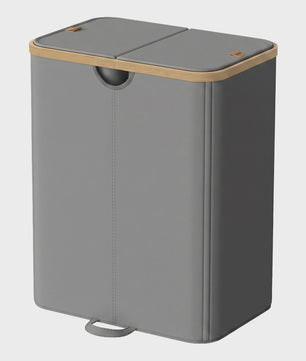 Songmics Wasmand met 2 Vakken, Afneembare Zakken en Deksel - 150L