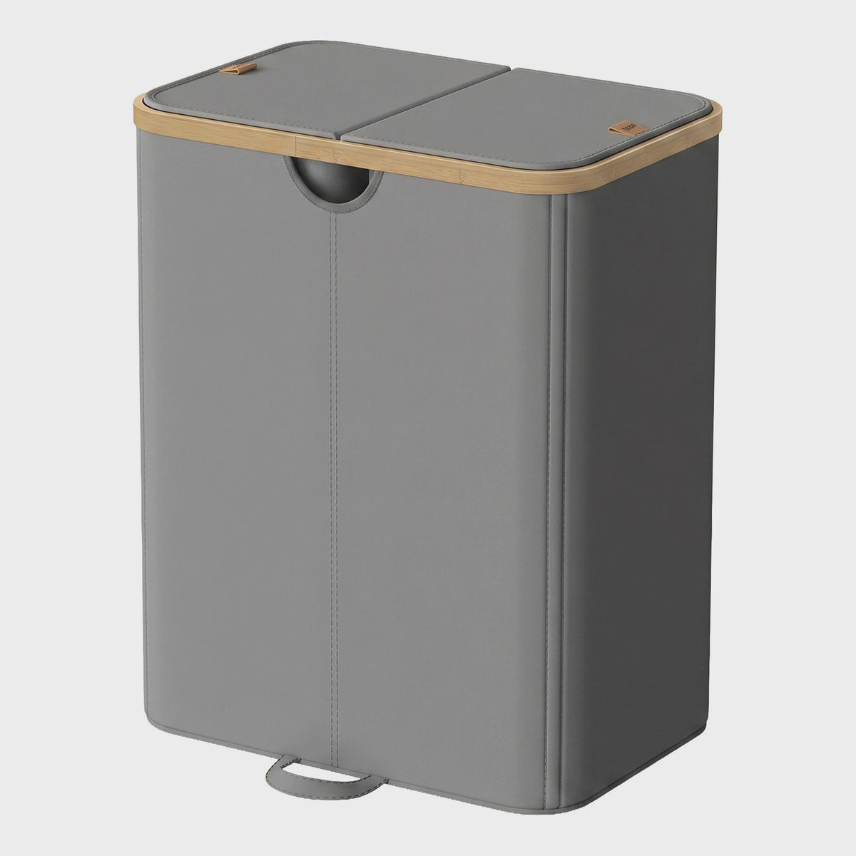 Songmics Wasmand met 2 Vakken, Afneembare Zakken en Deksel - 150L