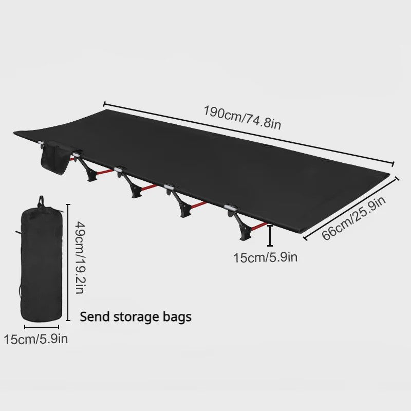 WESTTUNE Ultralichte Camping Cot - Draagbaar Opvouwbaar Kampeerbed van Aluminiumlegering