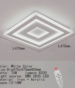 Moderne Ultradunne Acryl LED Plafondlamp - Sfeervolle Verlichting voor Woonkamer & Slaapkamer