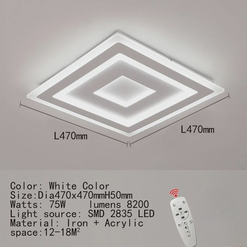 Moderne Ultradunne Acryl LED Plafondlamp - Sfeervolle Verlichting voor Woonkamer & Slaapkamer