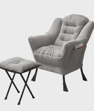 Moderne Beige Fauteuil met Zijvak - Comfortabele Relaxstoel