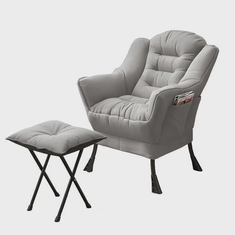 Moderne Beige Fauteuil met Zijvak - Comfortabele Relaxstoel