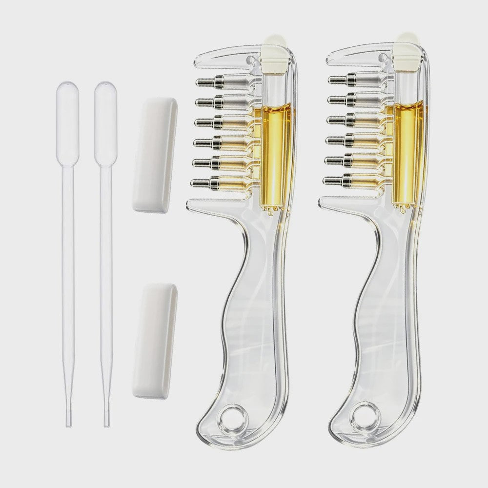 Essentiële Olie Applicator Kam: Stimuleer Haargroei & Hoofdhuidmassage